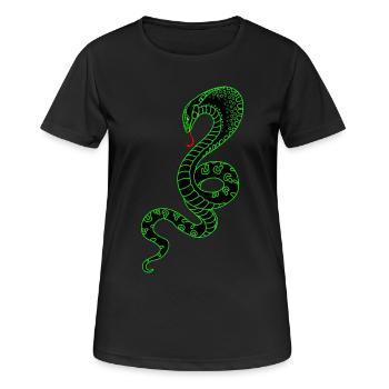 Tuyau vert - T-shirt respirant Femme - noir - Devant - AI Model Female 172 light (172cm)