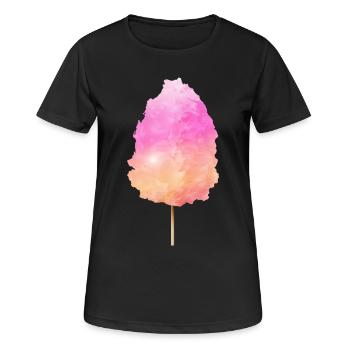 Barbe à papa moelleuse avec un dégradé coloré - T-shirt respirant Femme - noir - Devant - AI Model Female 172 light (172cm)