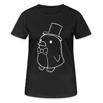 Pinguin Magier - Frauen T-Shirt atmungsaktiv - Schwarz - Vorne - AI Model Female 172 light (172cm)