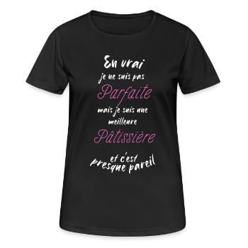 je suis la meilleure Pâtissière - T-shirt respirant Femme - noir - Devant - AI Model Female 172 light (172cm)