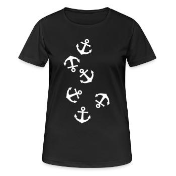 Anker Symbolik - Frauen T-Shirt atmungsaktiv - Schwarz - Vorne - AI Model Female 172 light (172cm)