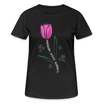 Maladie de Parkinson - T-shirt respirant Femme - noir - Devant - AI Model Female 172 light (172cm)