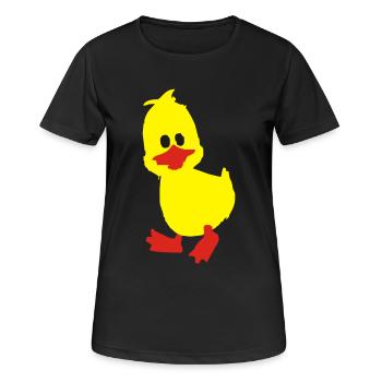 ente, entchen - Frauen T-Shirt atmungsaktiv - Schwarz - Vorne - AI Model Female 172 light (172cm)