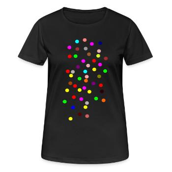 Bunte Konfettimuster Für Festliche Anlässe - Frauen T-Shirt atmungsaktiv - Schwarz - Vorne - AI Model Female 172 light (172cm)