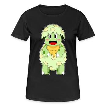 Schildkröte Eierschale - Frauen T-Shirt atmungsaktiv - Schwarz - Vorne - AI Model Female 172 light (172cm)
