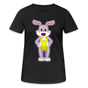 Hase Schwimmen Badeanzug Sommer - Frauen T-Shirt atmungsaktiv - Schwarz - Vorne - AI Model Female 172 light (172cm)