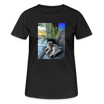 J.H - Frauen T-Shirt atmungsaktiv - Schwarz - Vorne - AI Model Female 172 light (172cm)