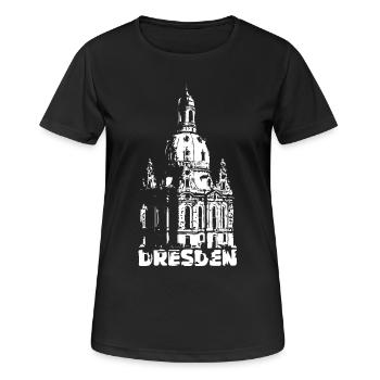 Dresden Frauenkirche Souvenir Logo Dresdner Symbol - Frauen T-Shirt atmungsaktiv - Schwarz - Vorne - AI Model Female 172 light (172cm)