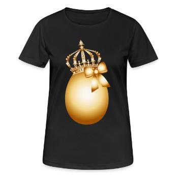 golden egg with golden crown and gold bow - Women's Breathable T-Shirt - black - Front - AI Model Female 172 light (172cm)