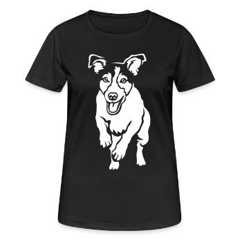 Jack Russell Terrier "Black Edition" - Women's Breathable T-Shirt - black - Front - AI Model Female 172 light (172cm)