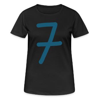 7 Numéro sept numéro anniversaire - T-shirt respirant Femme - noir - Devant - AI Model Female 172 light (172cm)