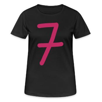 7 Numéro sept numéro rose anniversaire - T-shirt respirant Femme - noir - Devant - AI Model Female 172 light (172cm)