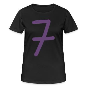 7 numéro sept numéro Violet anniversaire - T-shirt respirant Femme - noir - Devant - AI Model Female 172 light (172cm)