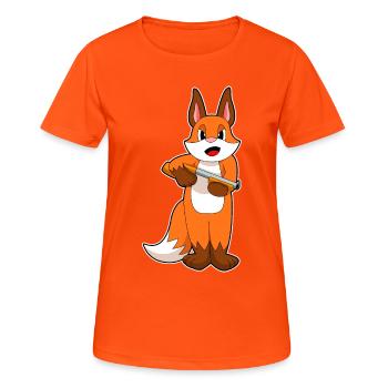 Fox Fusil de chasse - T-shirt respirant Femme - orange néon - Devant - AI Model Female 172 dark (172cm)