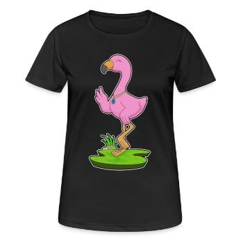 Flamingo Halskette - Frauen T-Shirt atmungsaktiv - Schwarz - Vorne - AI Model Female 172 light (172cm)