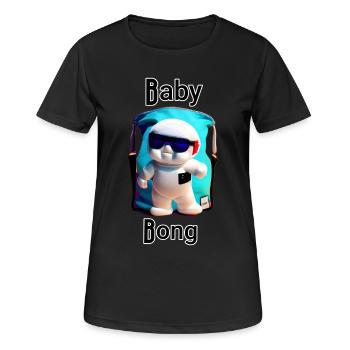 Mascotte Baby Chill - T-shirt respirant Femme - noir - Devant - AI Model Female 172 light (172cm)