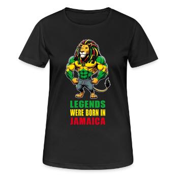 Jamaika Löwen Reggae Musik - Frauen T-Shirt atmungsaktiv - Schwarz - Vorne - AI Model Female 172 light (172cm)