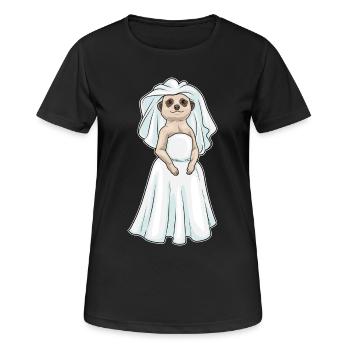 Suricate Voile de mariée Mariage - T-shirt respirant Femme - noir - Devant - AI Model Female 172 light (172cm)