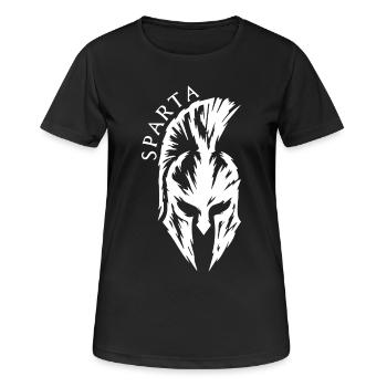 Sparta Casque Spartiate Fitness Guerrier Ancien - T-shirt respirant Femme - noir - Devant - AI Model Female 172 light (172cm)