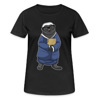 Dachs Sekretärin Ordner Büro - Frauen T-Shirt atmungsaktiv - Schwarz - Vorne - AI Model Female 172 light (172cm)