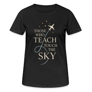 Instructeur de vol Cfi Pilote Instructeur d’aviation - T-shirt respirant Femme - noir - Devant - AI Model Female 172 light (172cm)