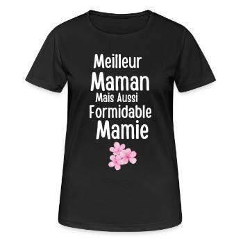 Meilleure Maman et Mamie Formidables - T-shirt respirant Femme - noir - Devant - AI Model Female 172 light (172cm)