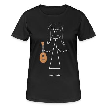 Ukulélé hawaïen ukulélé Ukulélé Girl - T-shirt respirant Femme - noir - Devant - AI Model Female 172 light (172cm)