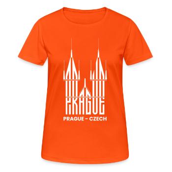 Prague czech republic Capital Tour Tourists - Women's Breathable T-Shirt - neon orange - Front - AI Model Female 172 dark (172cm)