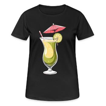 Tropischer Limetten-Cocktail - Frauen T-Shirt atmungsaktiv - Schwarz - Vorne - AI Model Female 172 light (172cm)