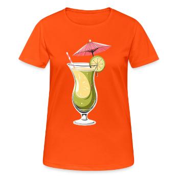 Cocktail tropical au citron vert - T-shirt respirant Femme - orange néon - Devant - AI Model Female 172 dark (172cm)
