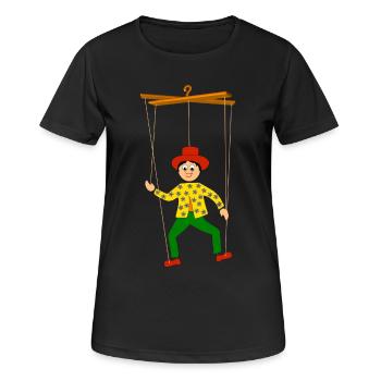 marionnettes - T-shirt respirant Femme - noir - Devant - AI Model Female 172 light (172cm)