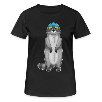 Été pour la baignée de natation des ratons laveurs - T-shirt respirant Femme - noir - Devant - AI Model Female 172 light (172cm)