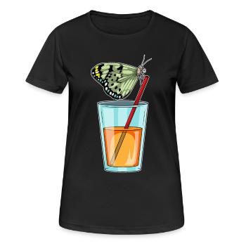 Schmetterling Saft - Frauen T-Shirt atmungsaktiv - Schwarz - Vorne - AI Model Female 172 light (172cm)