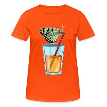 Schmetterling Saft - Frauen T-Shirt atmungsaktiv - Neonorange - Vorne - AI Model Female 172 dark (172cm)
