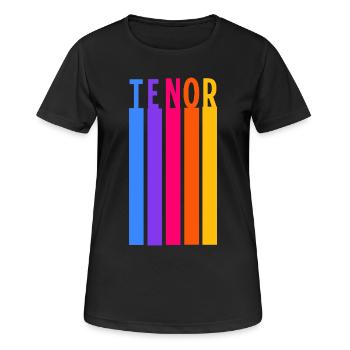Chor Tenor Stimme Retro Streifen - Frauen T-Shirt atmungsaktiv - Schwarz - Vorne - AI Model Female 172 light (172cm)