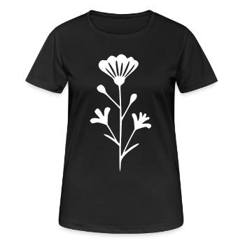 Fleurs Fleurs Fleur Fleurs Herbes Herbes - T-shirt respirant Femme - noir - Devant - AI Model Female 172 light (172cm)