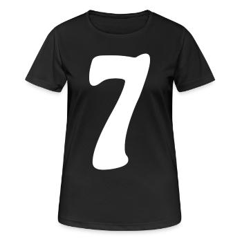Sept : Minimal Numeral 7 | Septième - T-shirt respirant Femme - noir - Devant - AI Model Female 172 light (172cm)