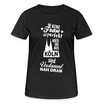 Keine Frau ist perfekt - Köln - Frauen T-Shirt atmungsaktiv - Schwarz - Vorne - AI Model Female 172 light (172cm)
