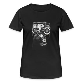 Boombox Helmet Collage - Women's Breathable T-Shirt - black - Front - AI Model Female 172 light (172cm)