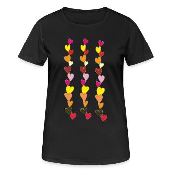 Heart Necklaces Multicolored 2 - Women's Breathable T-Shirt - black - Front - AI Model Female 172 light (172cm)