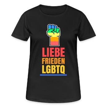 Homosexuell Liebe Lgbt Statement Menschenrechte - Frauen T-Shirt atmungsaktiv - Schwarz - Vorne - AI Model Female 172 light (172cm)