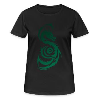 Grüner Tribal Fantasy Drache - Frauen T-Shirt atmungsaktiv - Schwarz - Vorne - AI Model Female 172 light (172cm)