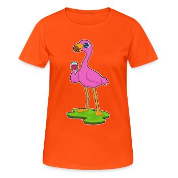 Flamingo Red Wine - Women's Breathable T-Shirt - neon orange - Front - AI Model Female 172 dark (172cm)