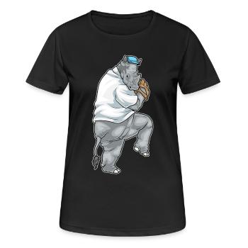 Rhino Baseball Gant de baseball - T-shirt respirant Femme - noir - Devant - AI Model Female 172 light (172cm)