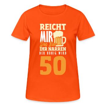 Cadeau amusant pour un 50e anniversaire - T-shirt respirant Femme - orange néon - Devant - AI Model Female 172 dark (172cm)