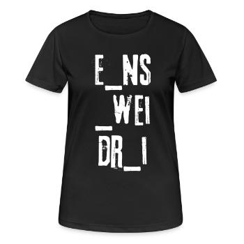 EINS ZWEI DREI - Frauen T-Shirt atmungsaktiv - Schwarz - Vorne - AI Model Female 172 light (172cm)