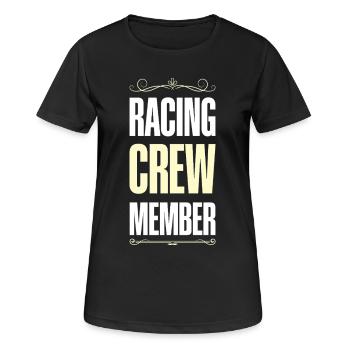 Racing Crew - Frauen T-Shirt atmungsaktiv - Schwarz - Vorne - AI Model Female 172 light (172cm)