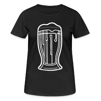 Beer Minimal : L’art de boire - T-shirt respirant Femme - noir - Devant - AI Model Female 172 light (172cm)