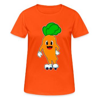 Carrot Roller Skating Roller Skates - T-shirt respirant Femme - orange néon - Devant - AI Model Female 172 dark (172cm)