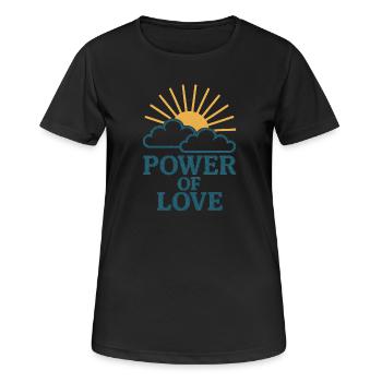 Pouvoir de l’amour : Soleil sur les nuages - T-shirt respirant Femme - noir - Devant - AI Model Female 172 light (172cm)